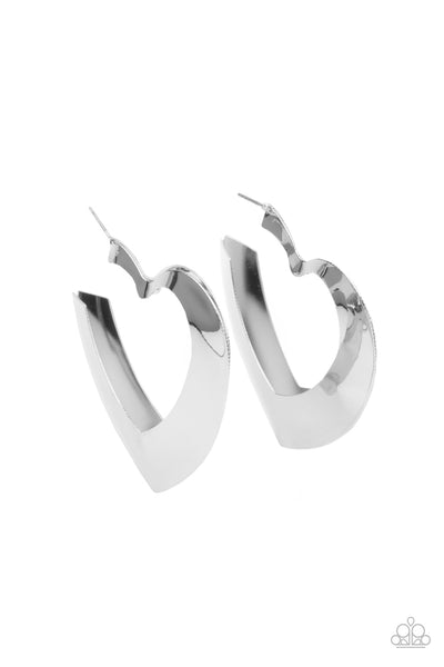 Paparazzi Heart-Racing Radiance - Silver Earrings