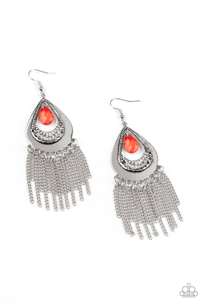 Paparazzi Scattered Storms - Red Earrings