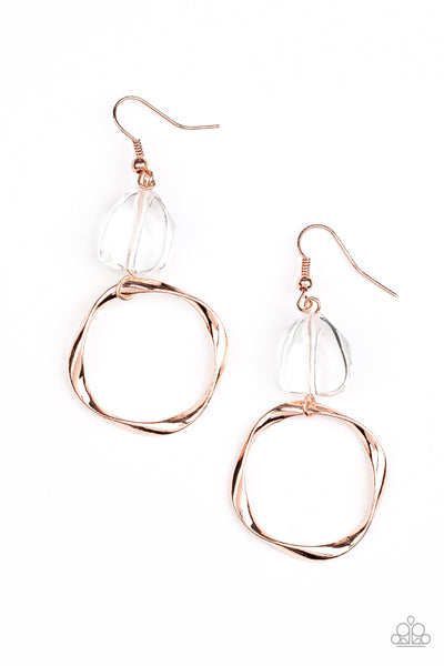Paparazzi All Clear - Shiny Copper Earrings