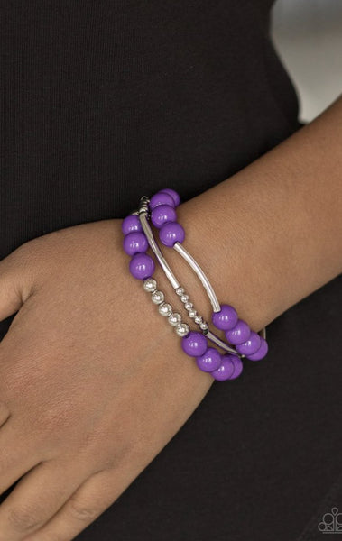 Paparazzi Purple $10 Set - Vividly Vivid Necklace and New Adventures Bracelet