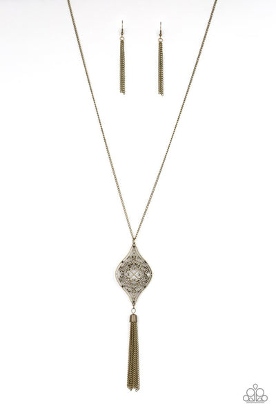 Paparazzi Totally Worth the TASSEL Brass Necklace