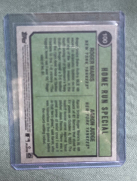 2023 Topps Pre-owned Homerun Special Roger Maris and Aaron Judge Baseball Card
