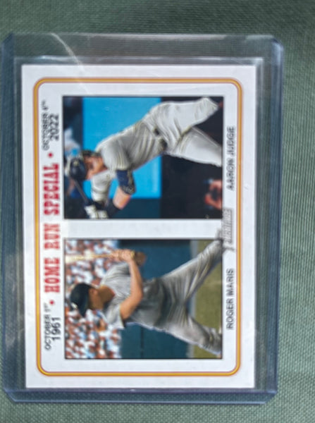 2023 Topps Pre-owned Homerun Special Roger Maris and Aaron Judge Baseball Card