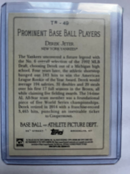 2020 Topps Pre-owned Derek Jeter Prominent Baseball Players Baseball Card