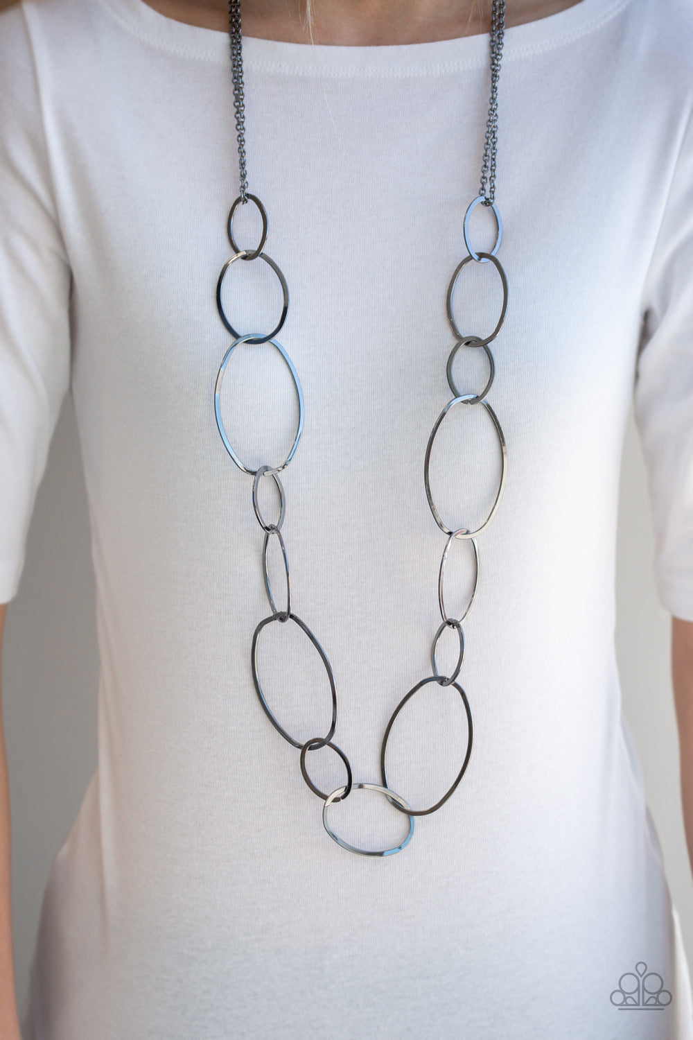The Main Contender - Black Gunmetal Necklace - Chic Jewelry Boutique