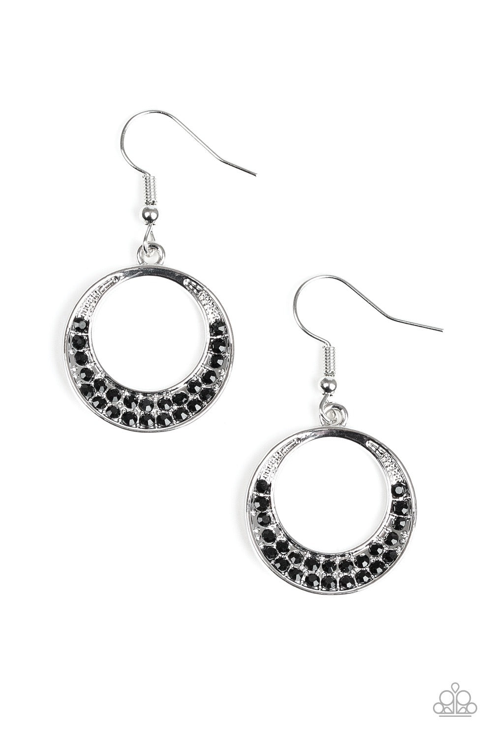 Paparazzi Socialite Luster - Black Earrings