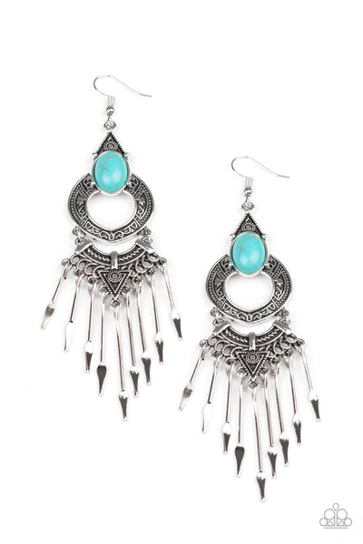 Paparazzi Southern Spearhead Turquoise Earrings