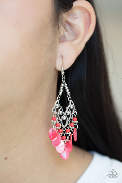 Paparazzi Shore Bait - Red Earrings