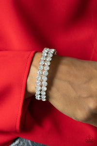 Paparazzi Megawatt Majesty - White Bracelet