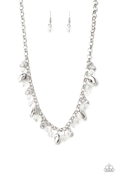 Paparazzi Downstage Dazzle and Dazing Dazzle $10 White Necklace and Bracelet Set
