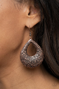 Paparazzi Flirtatiously Flourishing Copper Earrings