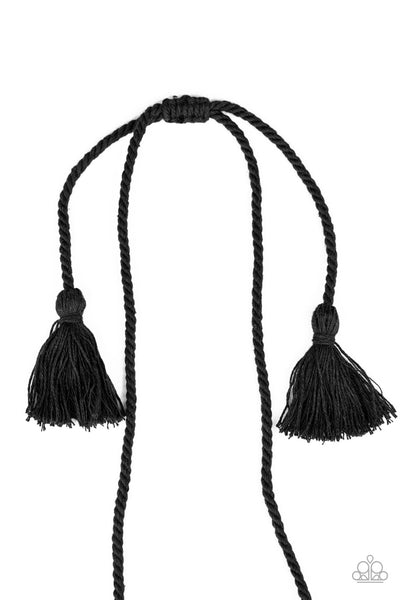 Paparazzi Macrame Mantra - Black Necklace