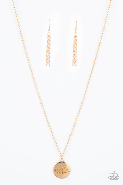 Paparazzi Worlds Best Grandma - Gold Necklace