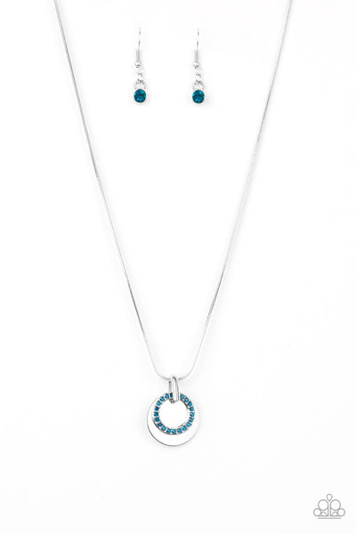 Paparazzi Front and CENTERED - Blue Necklace