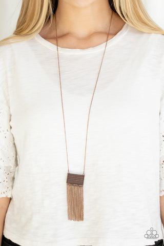 Paparazzi Totally Tassel - Copper Necklace