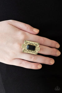 Paparazzi Stone Cold Couture Brass Ring