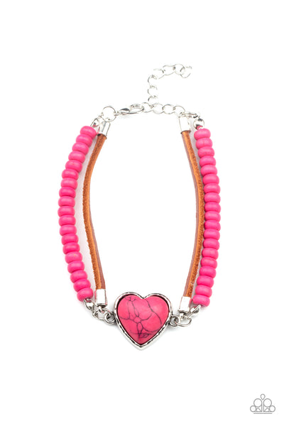 Paparazzi Pink $10 Set - Country Sweetheart Necklace and Charmingly Country Bracelet