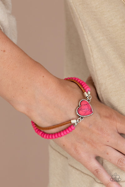 Paparazzi Pink $10 Set - Country Sweetheart Necklace and Charmingly Country Bracelet