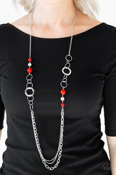 Paparazzi Modern Motley Red Necklace