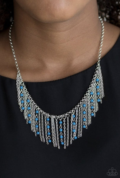 Paparazzi Harlem Hideaway Blue Necklace