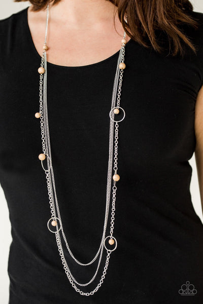 Paparazzi Brown $10 Set - Collectively Carefree Necklace and Tourist Trap Bracelet