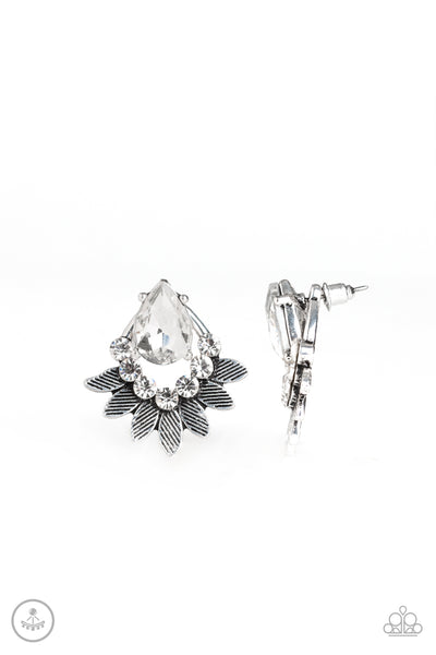Paparazzi Crystal Canopy White Earrings
