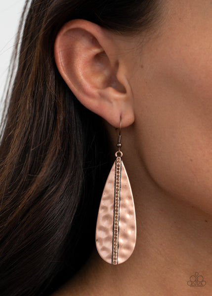 Paparazzi On The Up and UPSCALE - Copper and Topaz Earrings