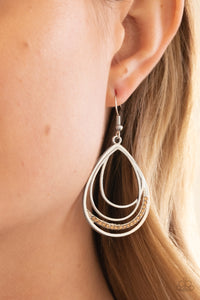 Paparazzi Outrageously Opulent Brown and Topaz Earrings
