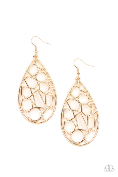Paparazzi Reshaped Radiance - Gold Earrings