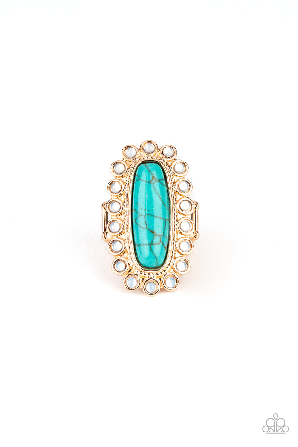 Paparazzi Mystic Oasis - Gold and Turquoise Ring