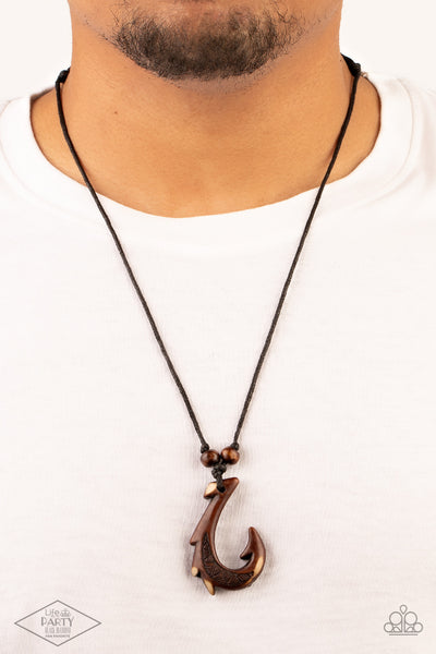 Paparazzi Off The Hook Brown Necklace