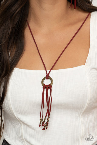 Paparazzi Feel at HOMESPUN - Red Necklace