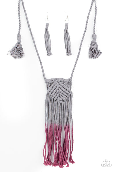 Paparazzi Look At MACRAME Now - Purple Necklace