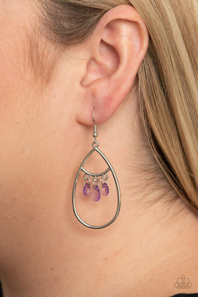Paparazzi Shimmer Advisory - Purple Earrings