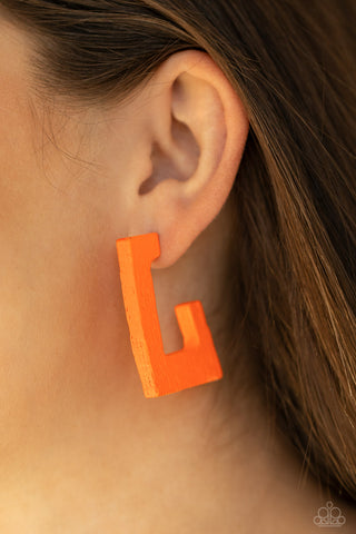 Paparazzi The Girl Next OUTDOOR - Orange Earrings