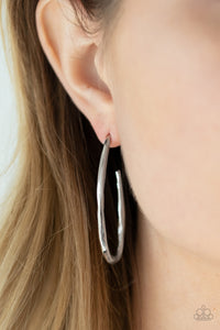 Paparazzi Totally Hooked - Silver Earrings