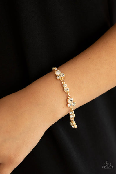 Paparazzi Gold $10 Set - Gorgeously Glistening Necklace and Social GLISTENING Bracelet