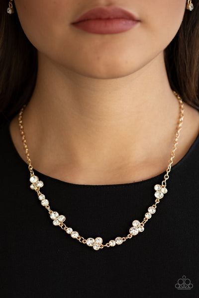 Paparazzi Gold $10 Set - Gorgeously Glistening Necklace and Social GLISTENING Bracelet