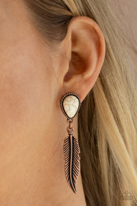 Paparazzi Totally Tran-QUILL - Copper Earrings
