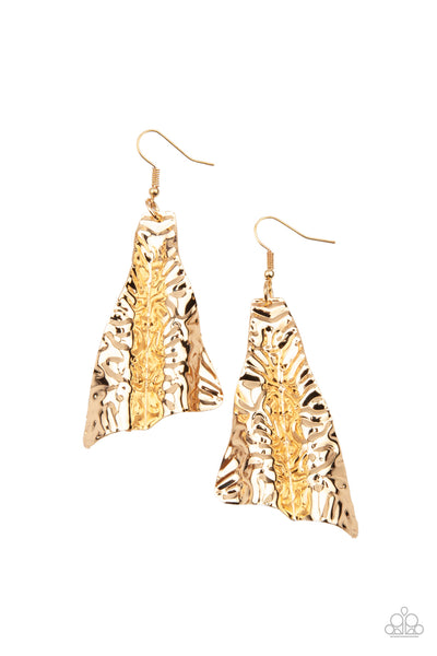 Paparazzi How FLARE You! - Gold Earrings