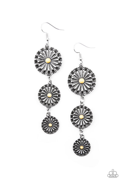 Paparazzi Festively Floral - Yellow Earrings