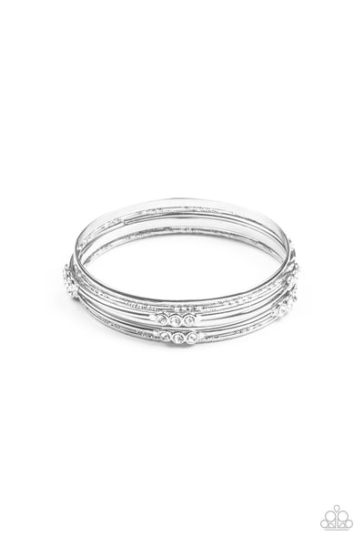 Paparazzi Stackable Sparkle - White Bracelet