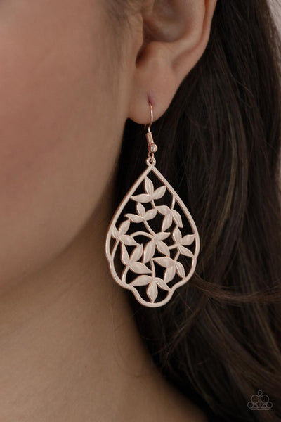 Paparazzi Taj Mahal Gardens - Rose Gold Earrings