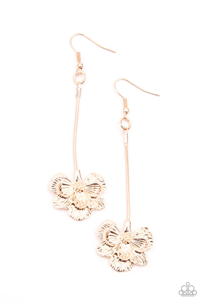 Paparazzi Opulently Orchid - Rose Gold Earrings