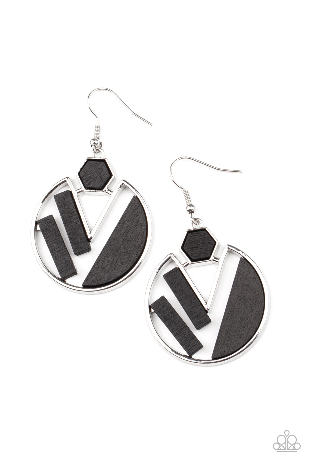 Paparazzi Petrified Posh - Black Earrings
