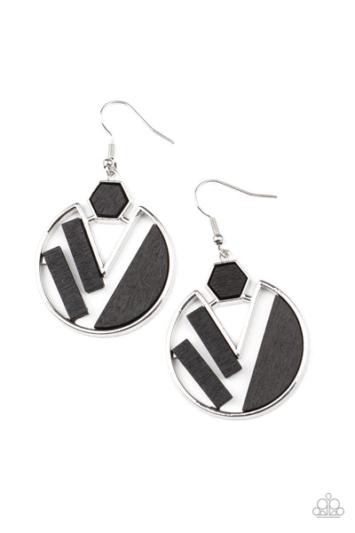 Paparazzi Petrified Posh - Black Earrings