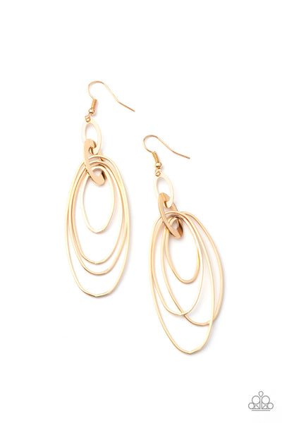 Paparazzi OVAL The Moon - Gold Earrings
