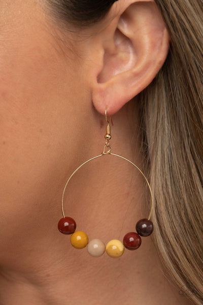 Paparazzi Let It Slide - Multi and Gold Earrings