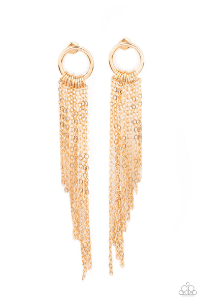 Paparazzi Divinely Dipping - Gold Earrings