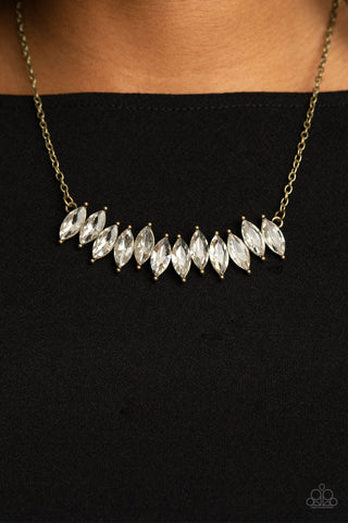 Paparazzi Icy Intensity - Brass Necklace